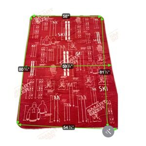 PadHome Euro Ski Design Red Fleece Blanket Cozy Warm Comfort Throw NWOT Holiday‎